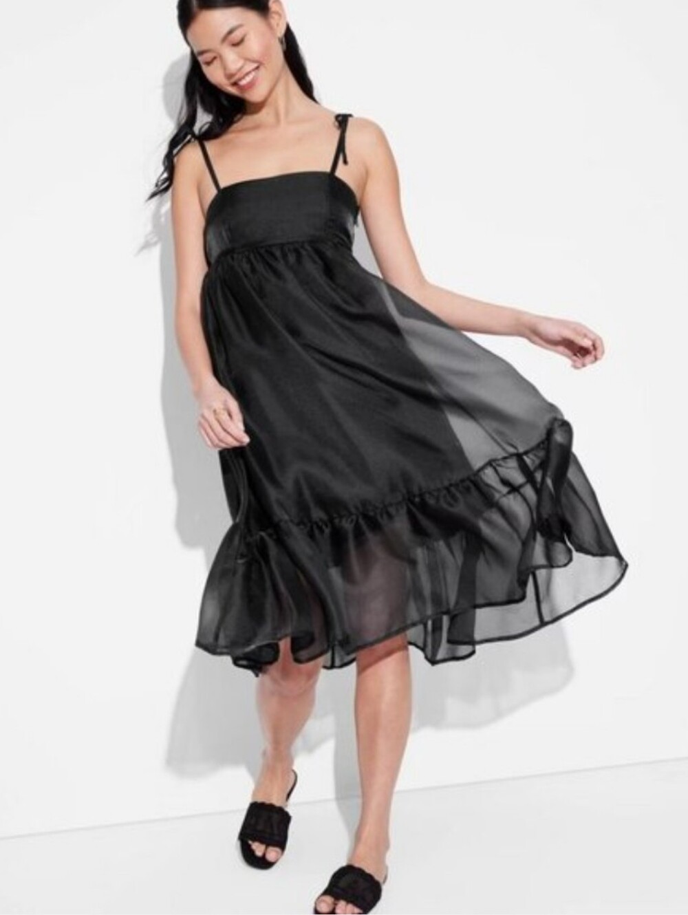 NWT Wild Fable Organza Midi Babydoll Dress Size S